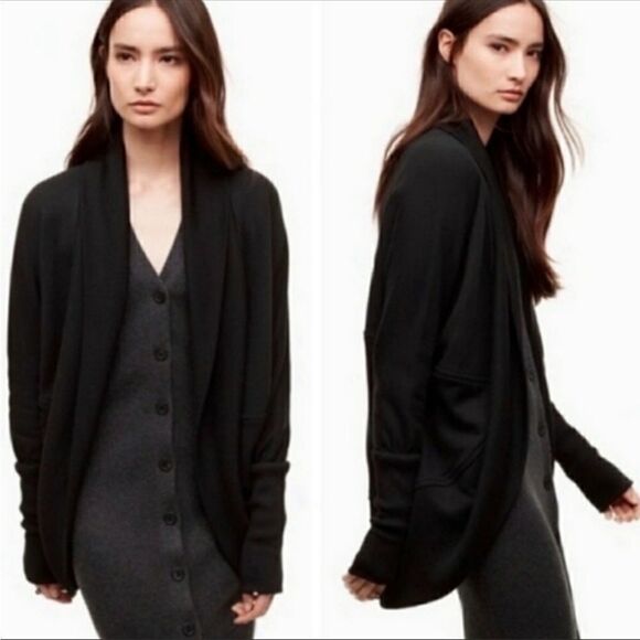 Aritzia Wilfred Diderot cocoon cardigan sweater black  Sz XS - Picture 1 of 8